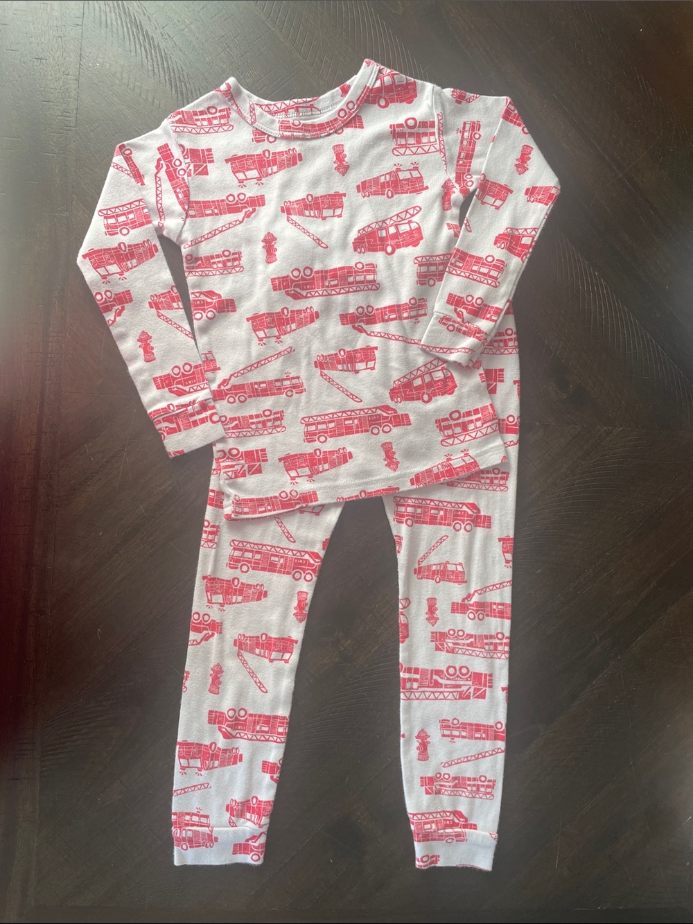 GAP Kids Fire Truck Pajama Set - Red on White